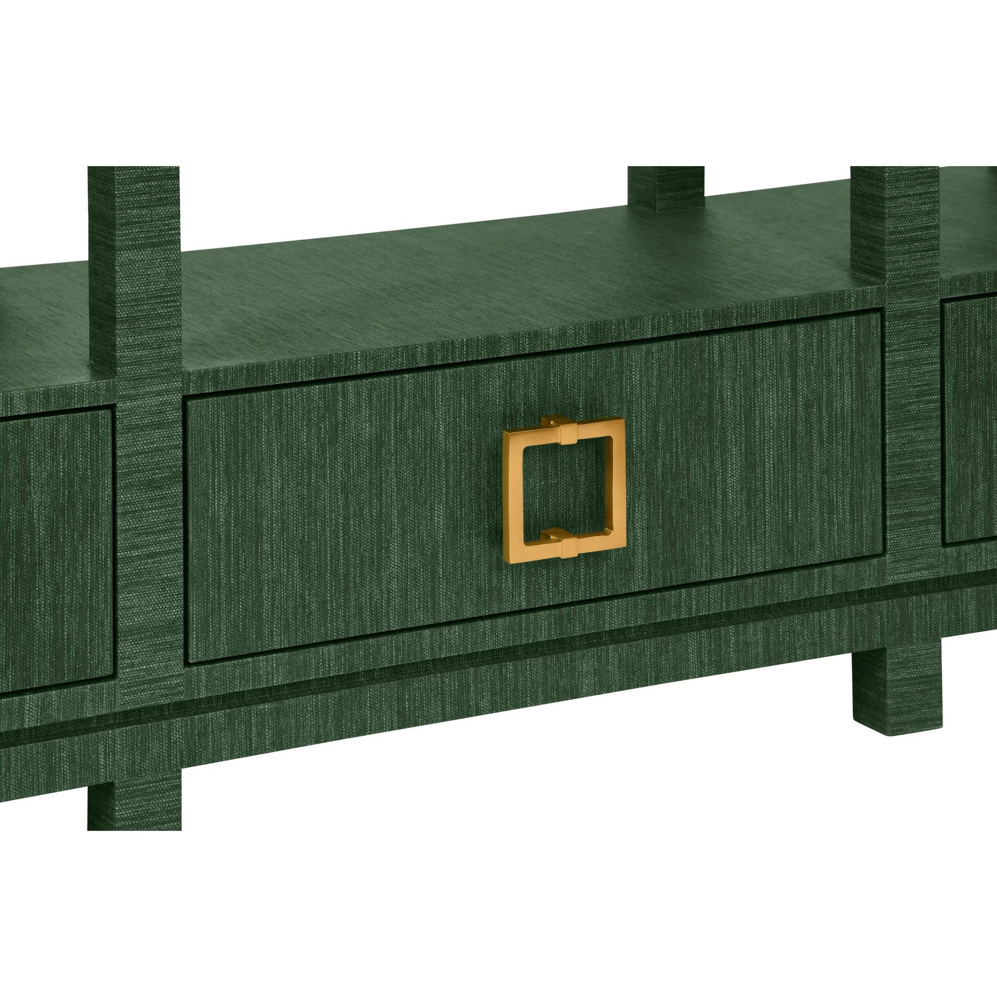 Campbell Open Shelf Console by Worlds Away. Made from solid wood, mdf, linen in a eclectic & global style.