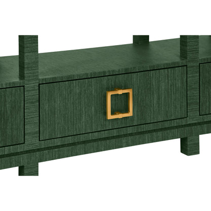 Campbell Open Shelf Console by Worlds Away. Made from solid wood, mdf, linen in a eclectic & global style.