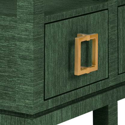 Campbell Open Shelf Console by Worlds Away. Made from solid wood, mdf, linen in a eclectic & global style.