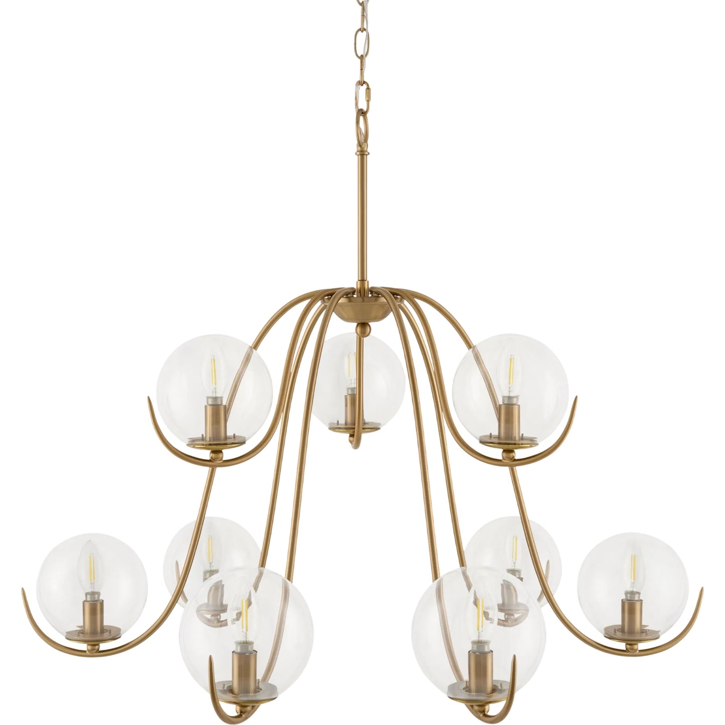 001 SI-2528588 | Primary Silo | Canela Chandelier by Livabliss in gold. Made from iron, glass in a unique style.