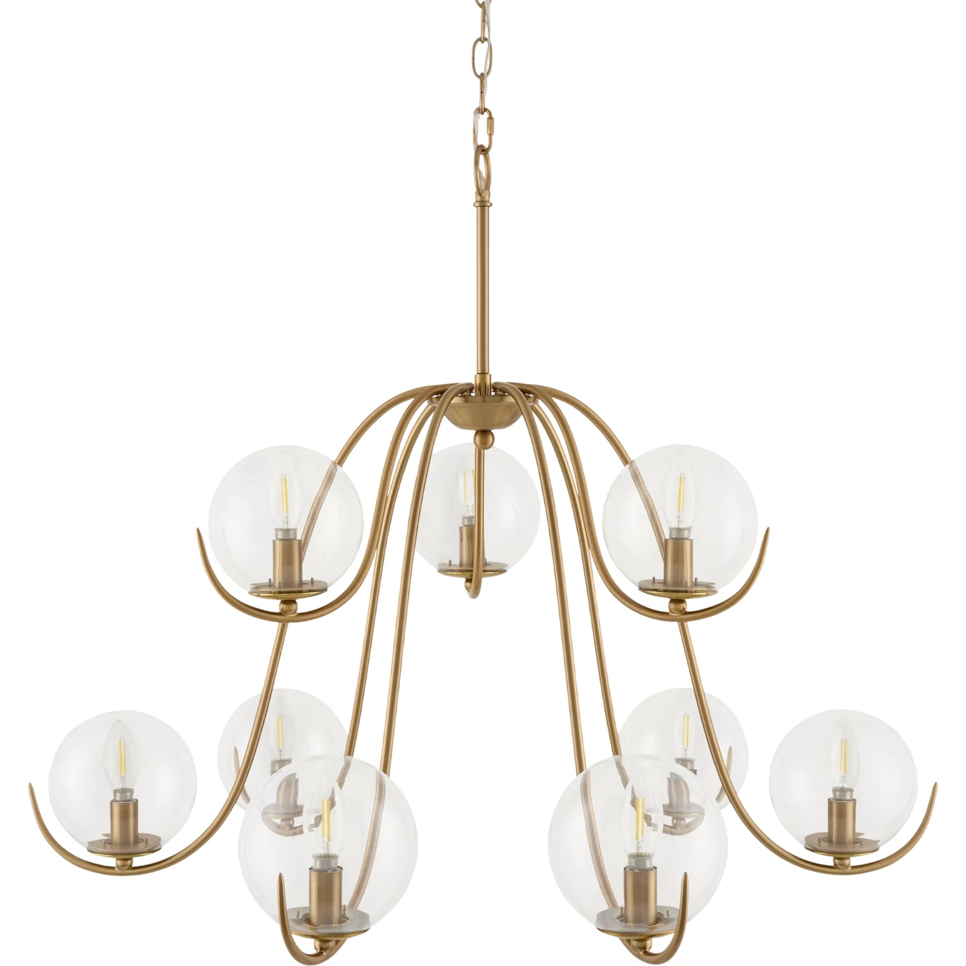 Canela Chandelier by Livabliss in gold. Made from iron, glass in a unique style.