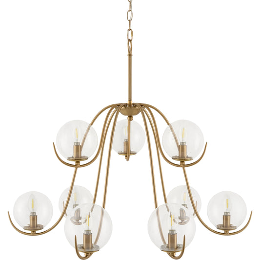 Canela Chandelier by Livabliss in gold. Made from iron, glass in a unique style.