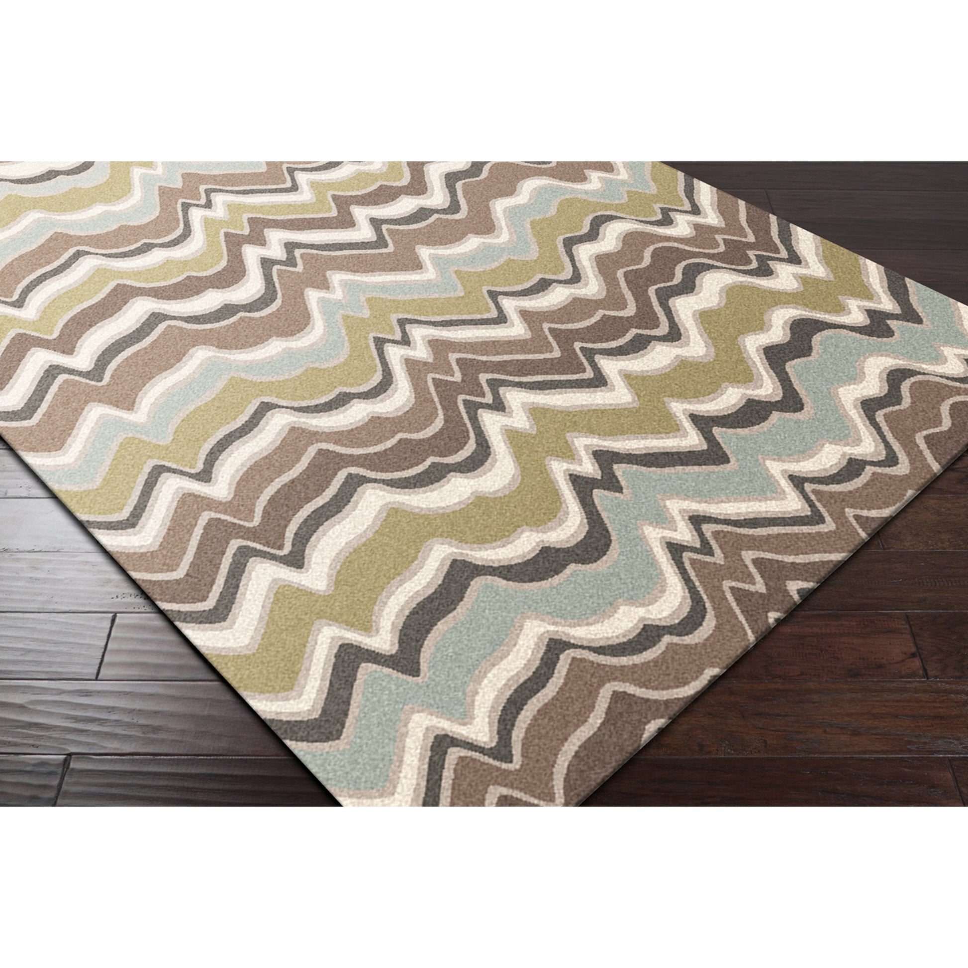 CAN-2042 Rug by Surya in light sage, tan, charcoal, dark brown. Made from 100% new zealand wool in a unique style.