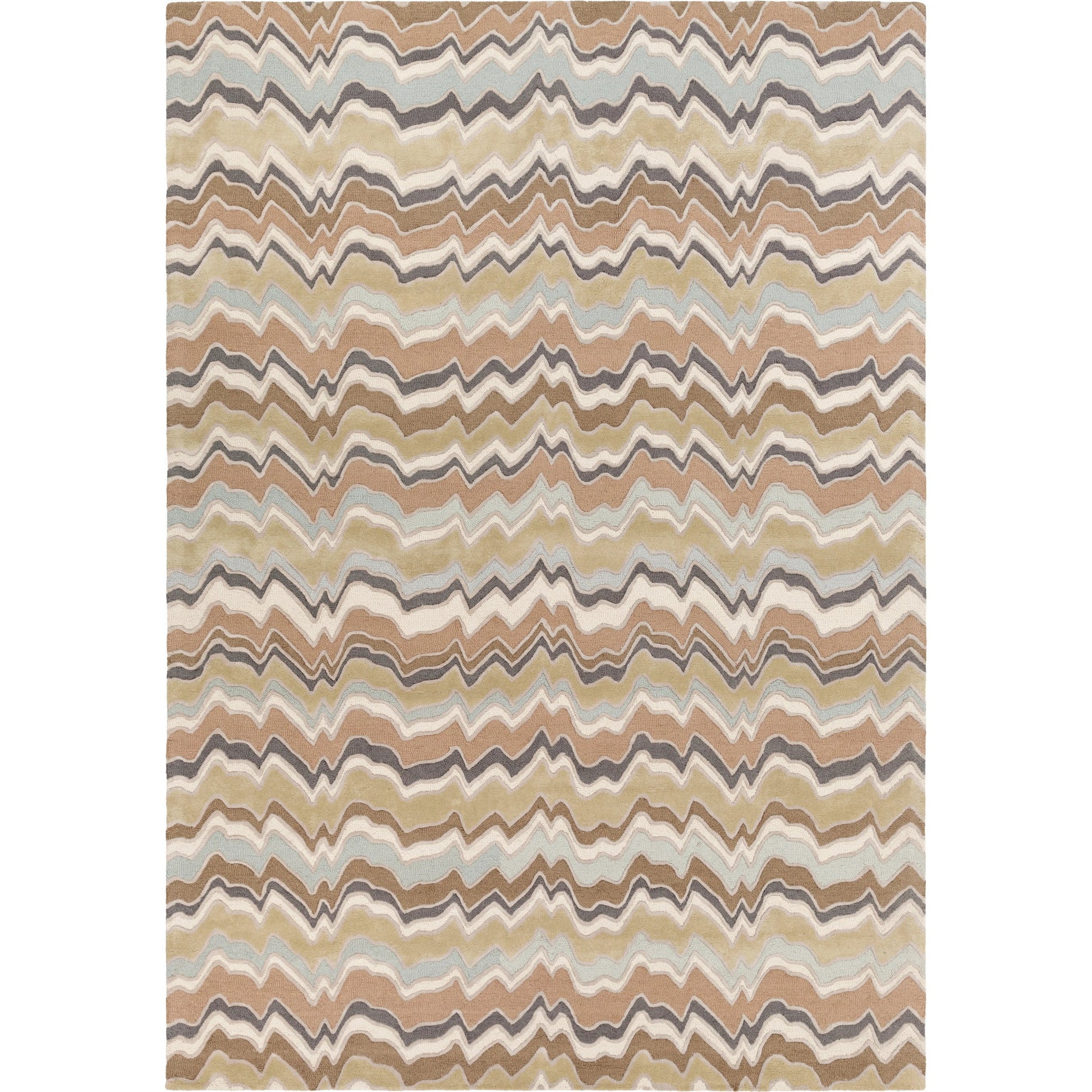 CAN-2042 Rug by Surya in light sage, tan, charcoal, dark brown. Made from 100% new zealand wool in a unique style.