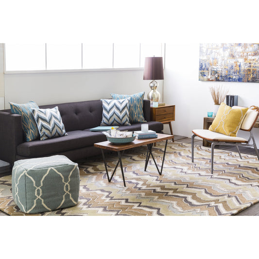 CAN-2042 Rug by Surya in light sage, tan, charcoal, dark brown. Made from 100% new zealand wool in a unique style.