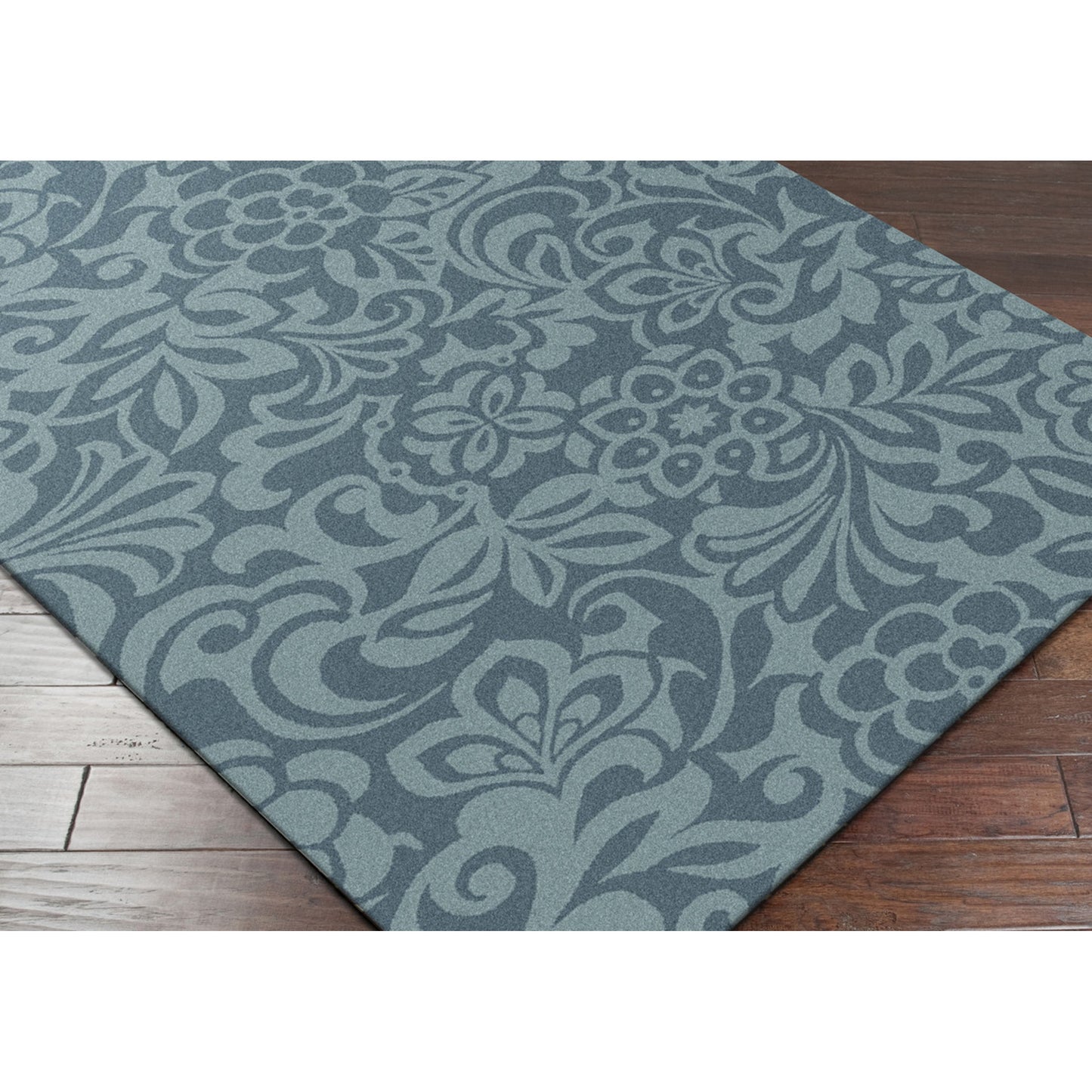 003 43633-9713 | Closeup | Modern Classics Rug - 840 by Surya in deep teal, dusty sage. Made from 100% new zealand wool in a unique style.
