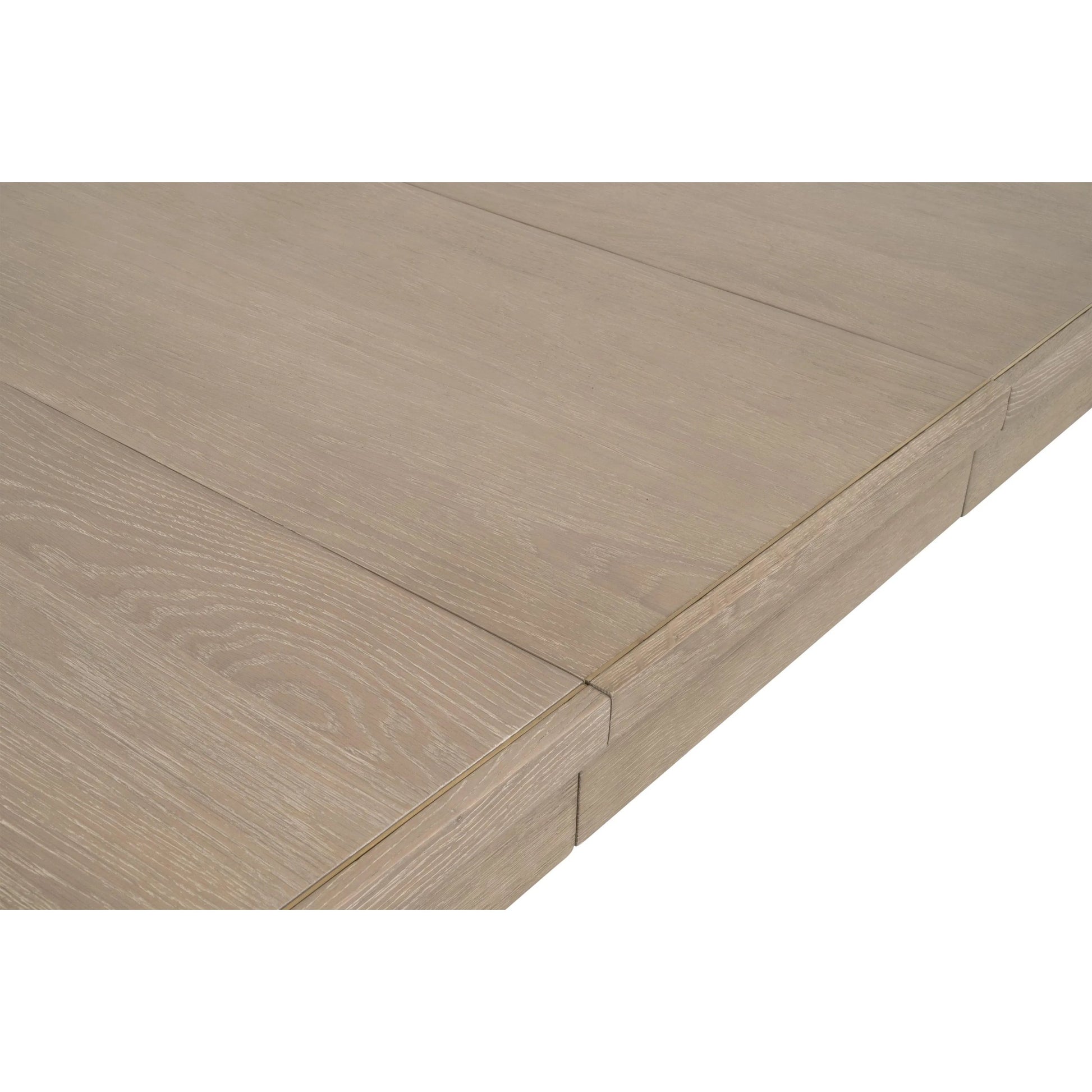Canal Dining Table by Essentials For Living in smoke gray oak, brushed gold inlay. Made from solid oak wood, oak veneer, stainless steel in a transitional style.