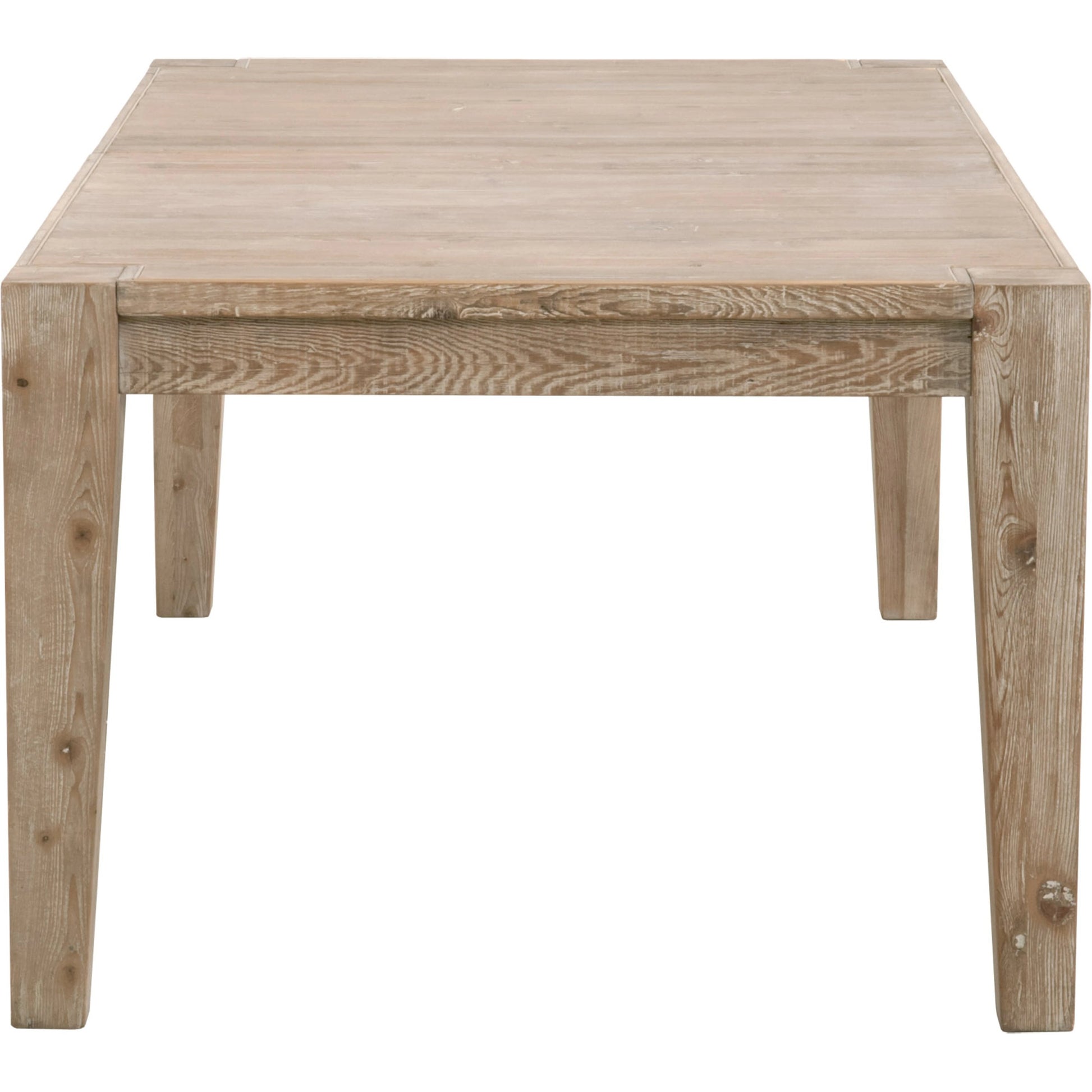 Canal Dining Table by Essentials For Living in smoke gray pine, brushed gold inlay. Made from reclaimed pine, reclaimed pine veneer, metal in a cottage & farmhouse style.