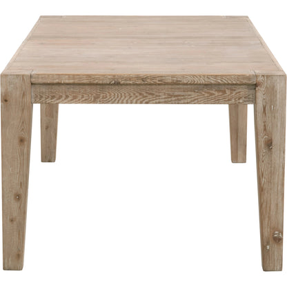 Canal Dining Table by Essentials For Living in smoke gray pine, brushed gold inlay. Made from reclaimed pine, reclaimed pine veneer, metal in a cottage & farmhouse style.