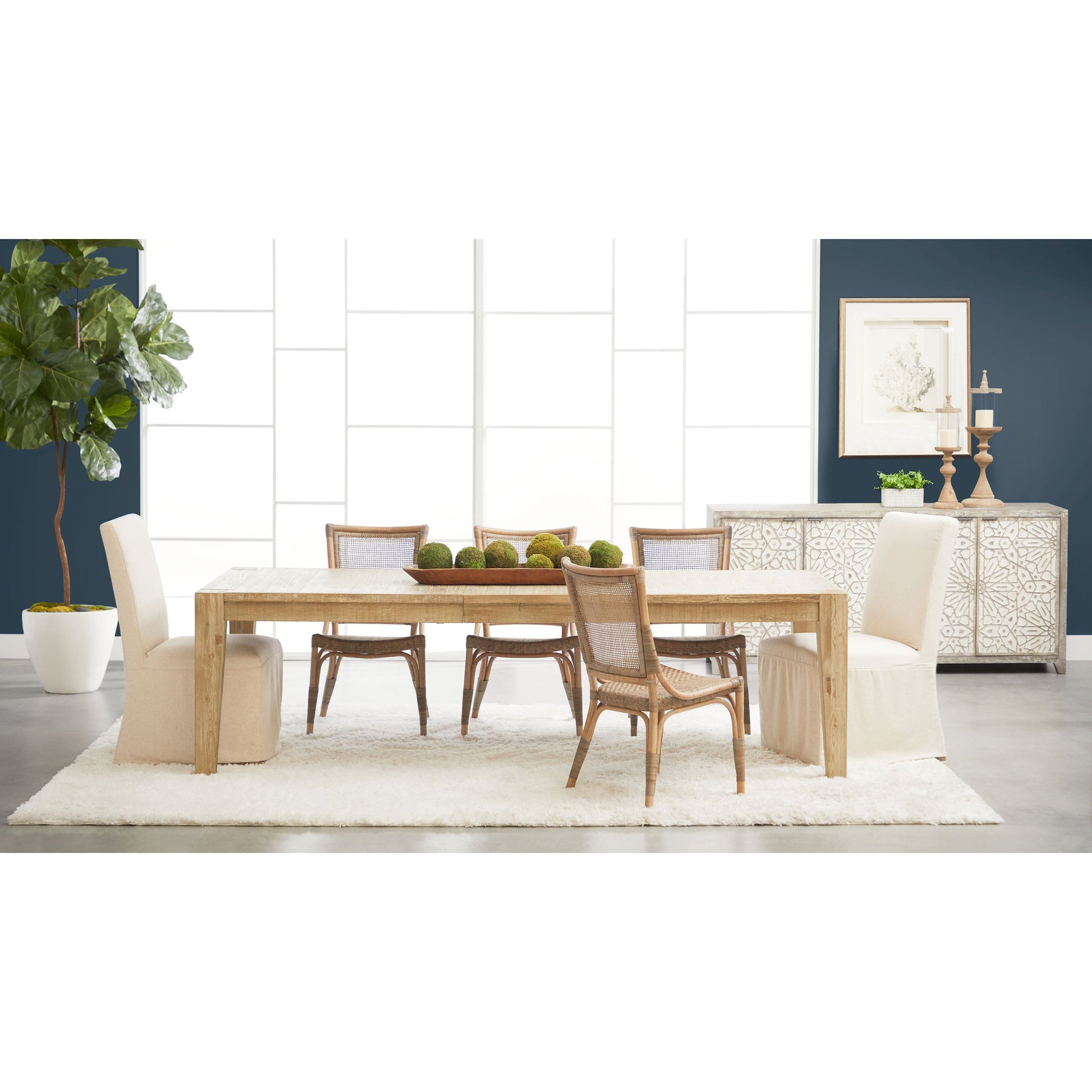 Canal Dining Table by Essentials For Living in smoke gray pine, brushed gold inlay. Made from reclaimed pine, reclaimed pine veneer, metal in a cottage & farmhouse style.