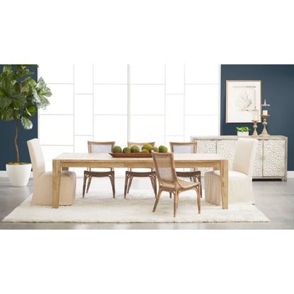 Canal Dining Table by Essentials For Living in smoke gray pine, brushed gold inlay. Made from reclaimed pine, reclaimed pine veneer, metal in a cottage & farmhouse style.