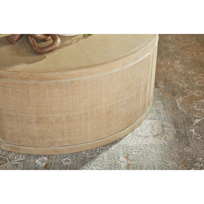 Cane Coffee Table by Essentials For Living in smoke gray oak, smoke gray cane. Made from solid reclaimed oak, oak veneer, cane in a cottage & farmhouse style.