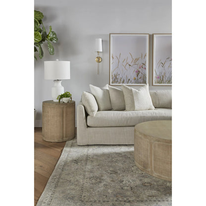 Cane Coffee Table by Essentials For Living in smoke gray oak, smoke gray cane. Made from solid reclaimed oak, oak veneer, cane in a cottage & farmhouse style.