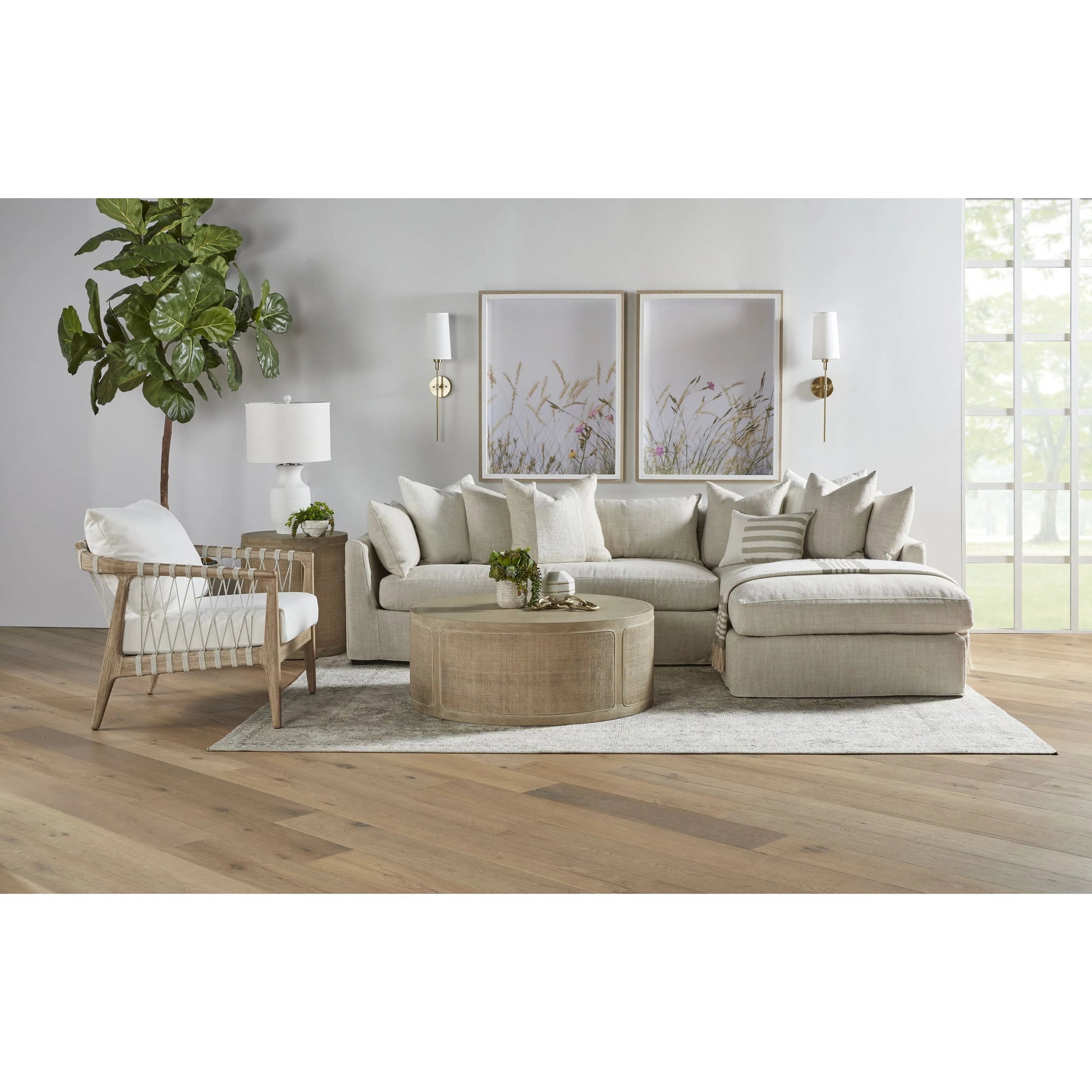Cane Coffee Table by Essentials For Living in smoke gray oak, smoke gray cane. Made from solid reclaimed oak, oak veneer, cane in a cottage & farmhouse style.