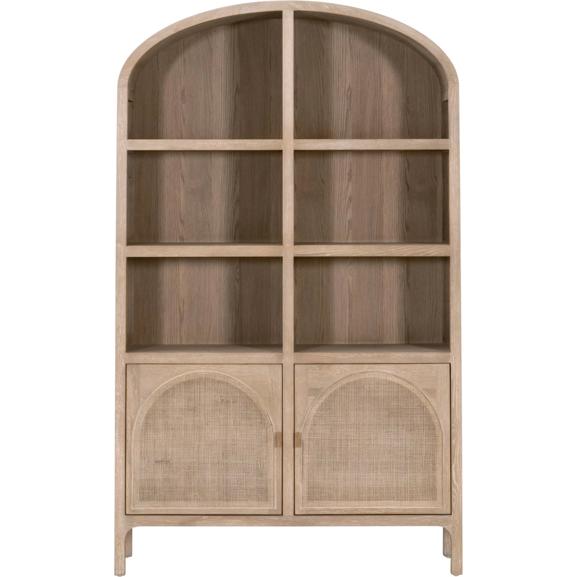 Cane Storage Bookcase by Essentials For Living in smoke gray. Made from solid oak wood, oak veneer, cane, metal in a unique style.