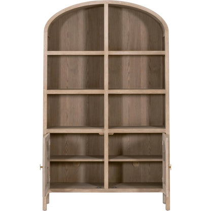 Cane Storage Bookcase by Essentials For Living in smoke gray. Made from solid oak wood, oak veneer, cane, metal in a unique style.