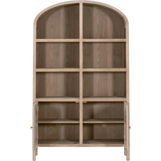 Cane Storage Bookcase by Essentials For Living in smoke gray. Made from solid oak wood, oak veneer, cane, metal in a unique style.
