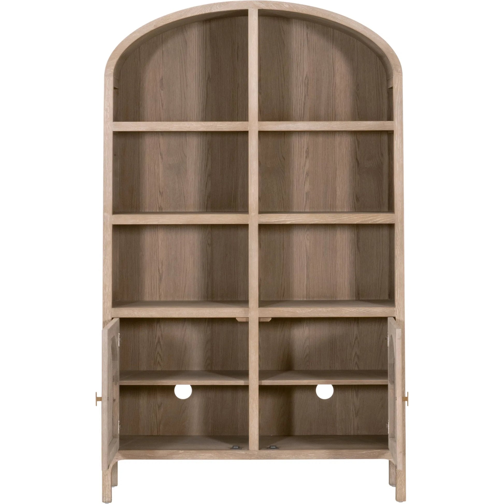 Cane Storage Bookcase by Essentials For Living in smoke gray. Made from solid oak wood, oak veneer, cane, metal in a unique style.