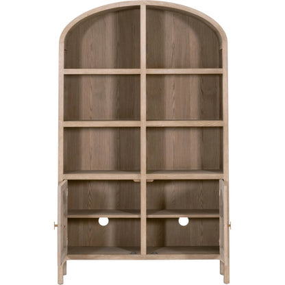 Cane Storage Bookcase by Essentials For Living in smoke gray. Made from solid oak wood, oak veneer, cane, metal in a unique style.