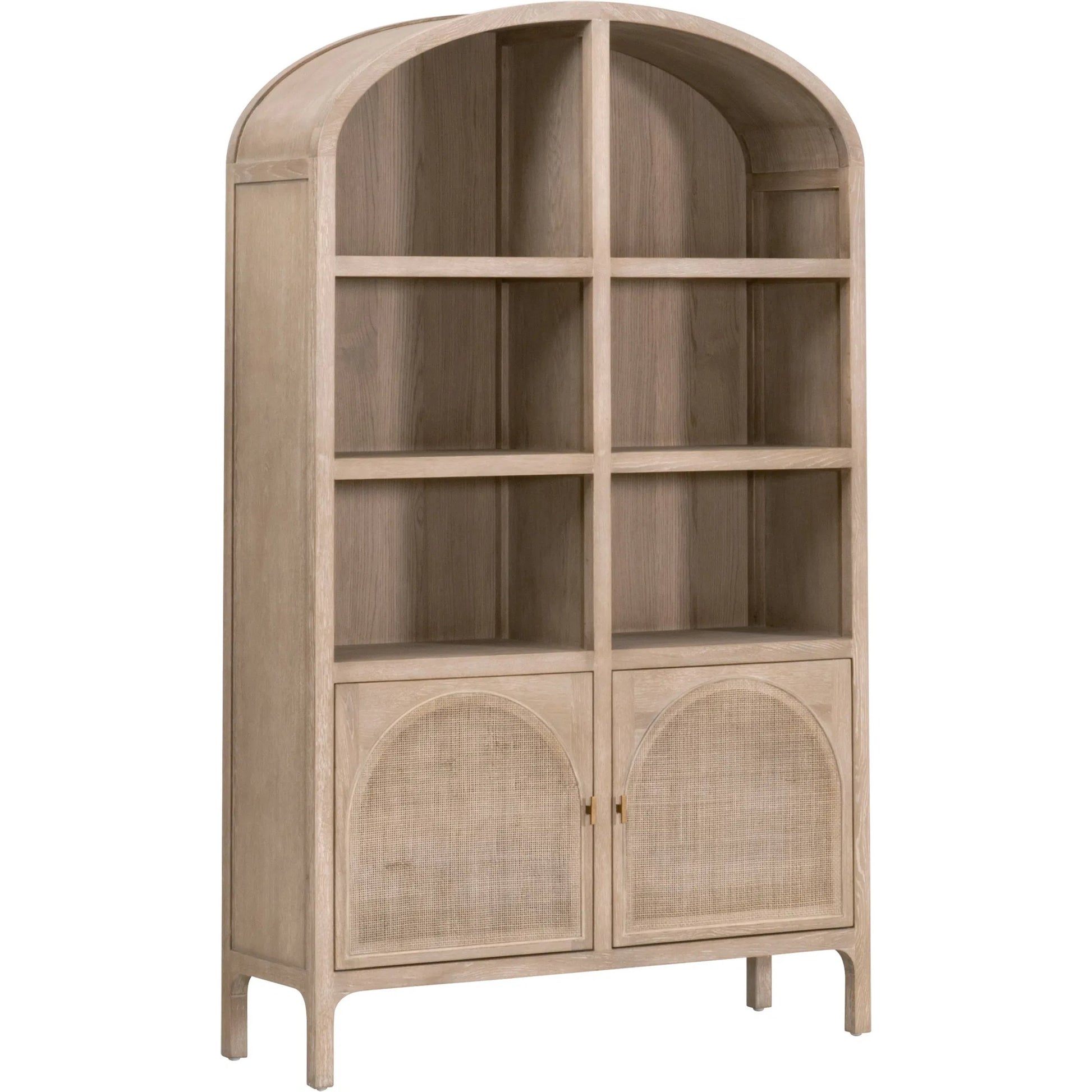 Cane Storage Bookcase by Essentials For Living in smoke gray. Made from solid oak wood, oak veneer, cane, metal in a unique style.