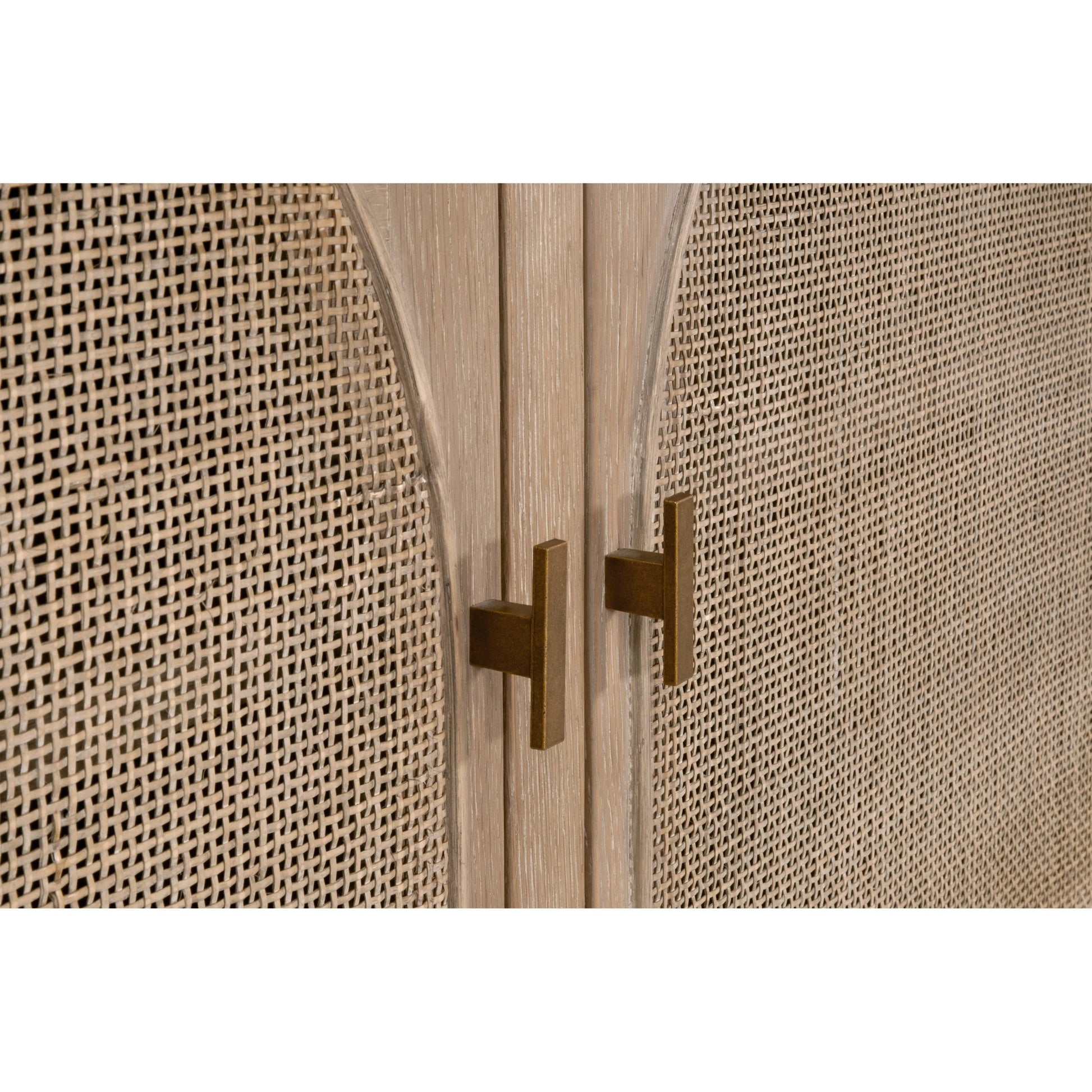 Cane Storage Bookcase by Essentials For Living in smoke gray. Made from solid oak wood, oak veneer, cane, metal in a unique style.