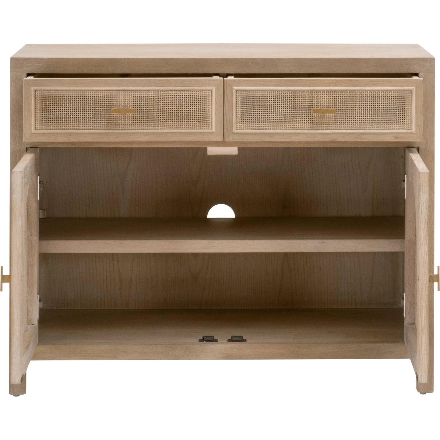 002 SI-1998821 | Additional Silo | Cane Media Cabinet by Essentials For Living in smoke gray oak, smoke gray cane. Made from solid reclaimed oak, oak veneer, cane, metal in a cottage & farmhouse style.