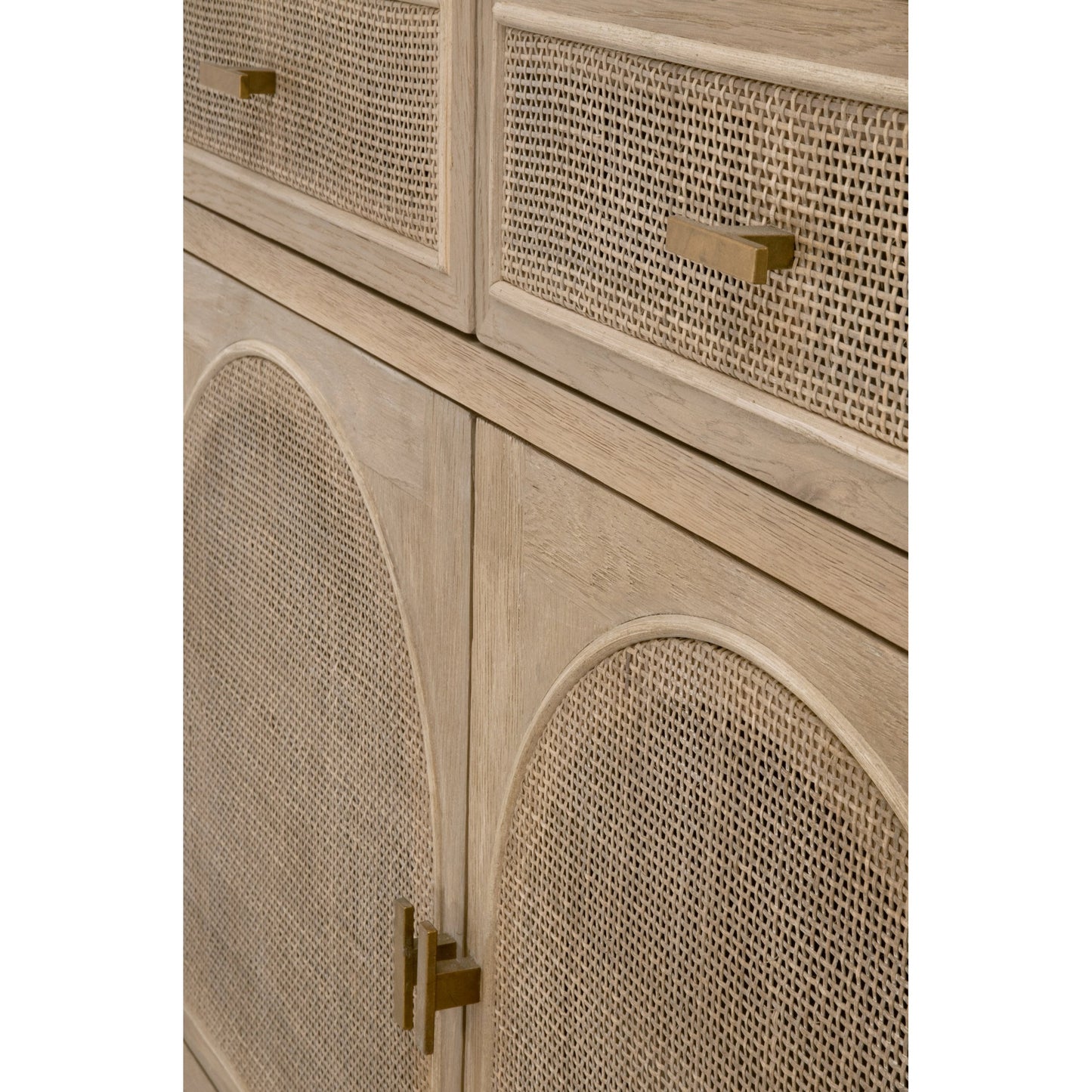 005 SI-1998821 | Additional Silo | Cane Media Cabinet by Essentials For Living in smoke gray oak, smoke gray cane. Made from solid reclaimed oak, oak veneer, cane, metal in a cottage & farmhouse style.