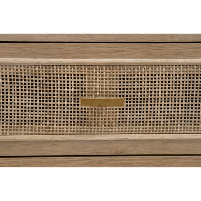 Cane Media Cabinet by Essentials For Living in smoke gray oak, smoke gray cane. Made from solid reclaimed oak, oak veneer, cane, metal in a cottage & farmhouse style.