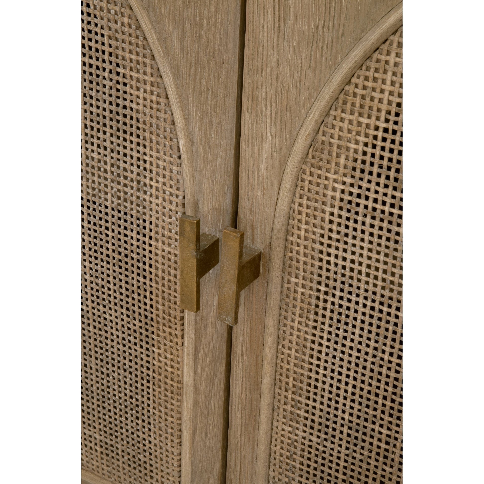 Cane Media Cabinet by Essentials For Living in smoke gray oak, smoke gray cane. Made from solid reclaimed oak, oak veneer, cane, metal in a cottage & farmhouse style.
