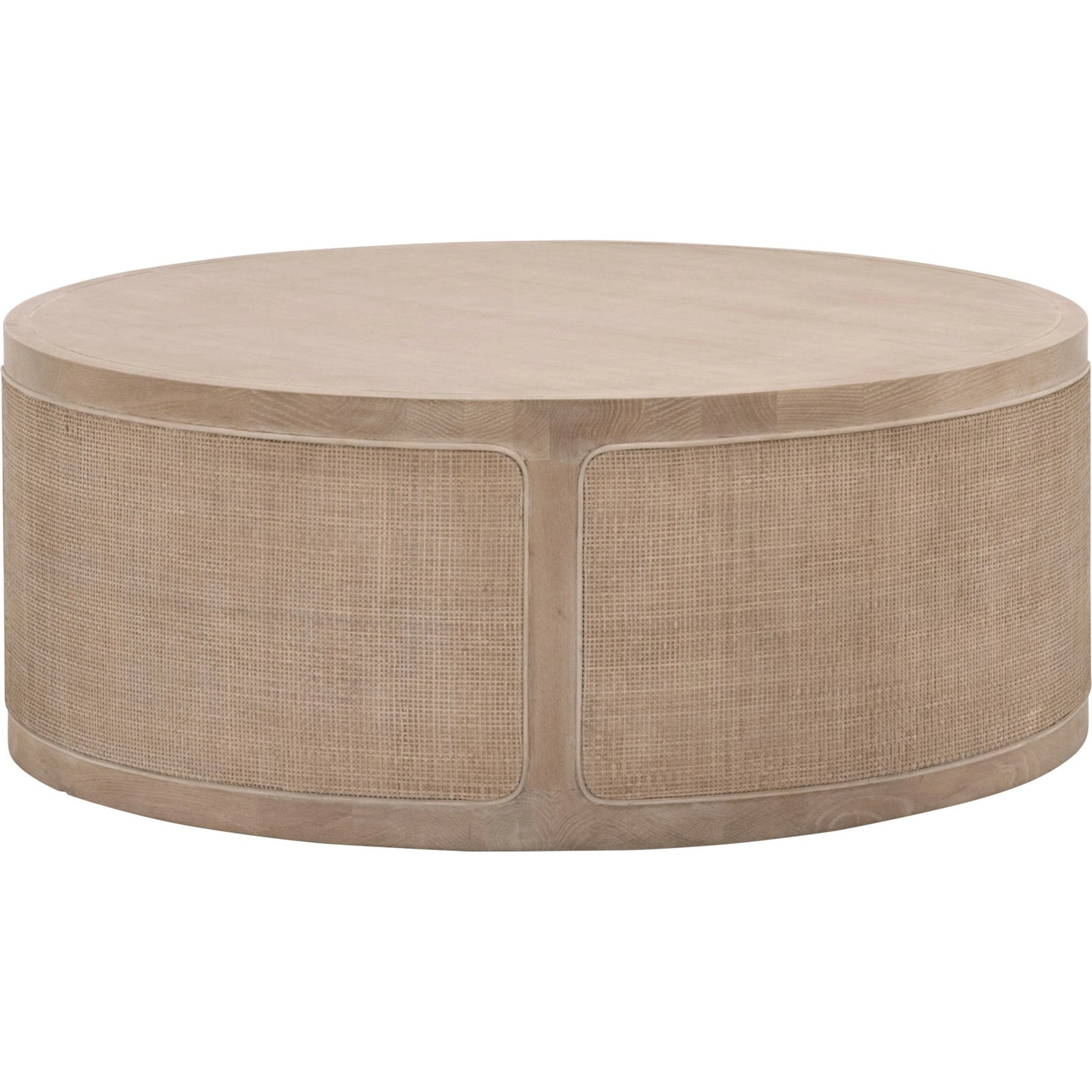 001 SI-1998818 | Additional Silo | Cane Coffee Table by Essentials For Living in smoke gray oak, smoke gray cane. Made from solid reclaimed oak, oak veneer, cane in a cottage & farmhouse style.