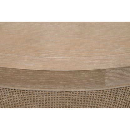 Cane Coffee Table by Essentials For Living in smoke gray oak, smoke gray cane. Made from solid reclaimed oak, oak veneer, cane in a cottage & farmhouse style.