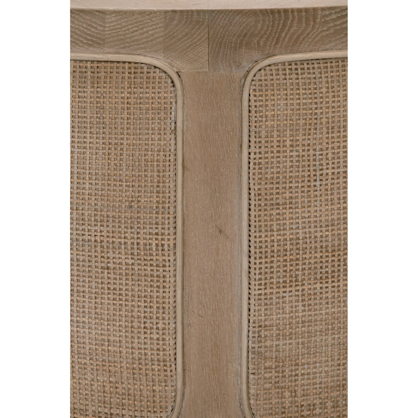 005 SI-1998818 | Additional Silo | Cane Coffee Table by Essentials For Living in smoke gray oak, smoke gray cane. Made from solid reclaimed oak, oak veneer, cane in a cottage & farmhouse style.