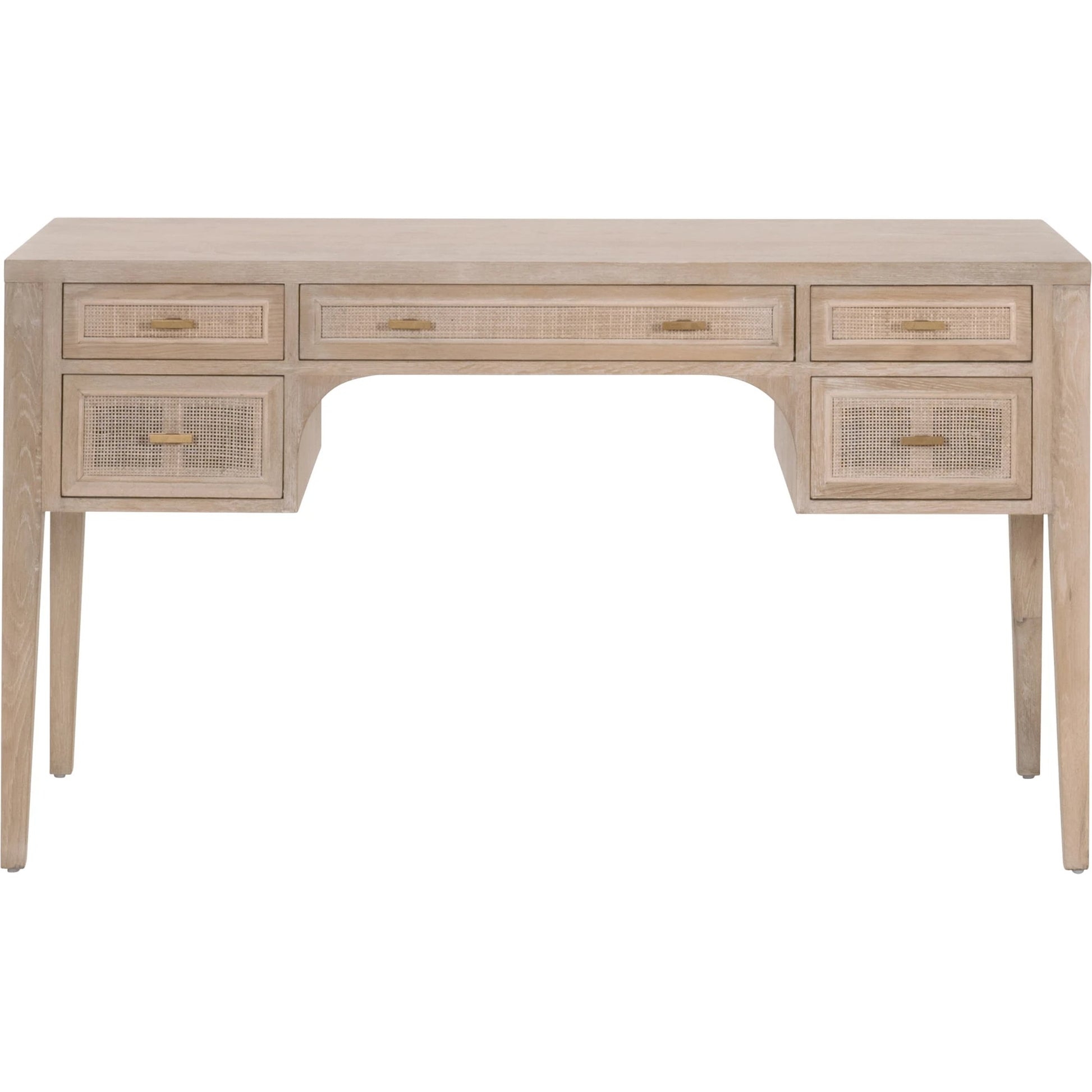 Cane Desk by Essentials For Living in smoke gray oak, smoke gray cane. Made from solid reclaimed oak, oak veneer, cane in a cottage & farmhouse style.