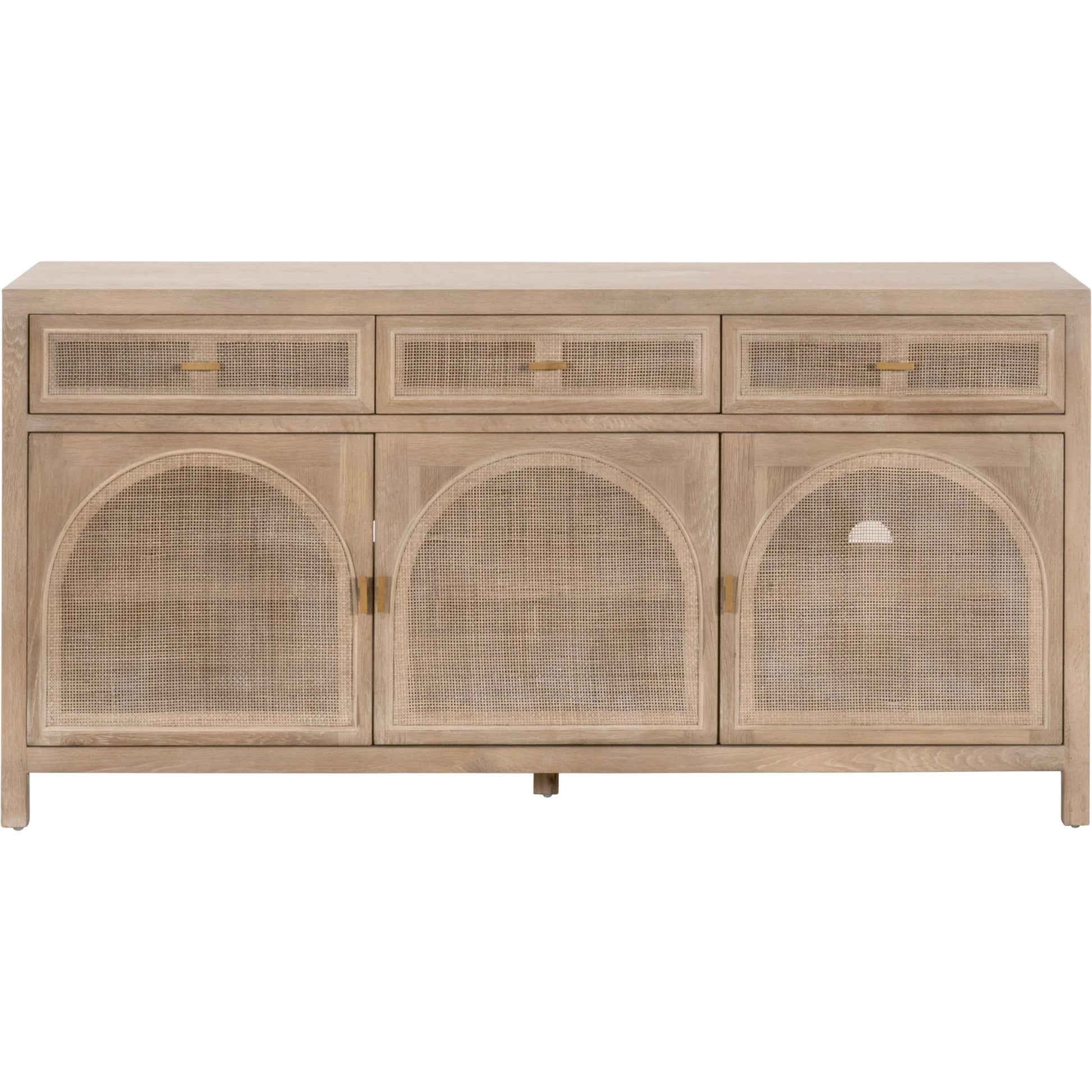Cane Media Sideboard by Essentials For Living in smoke gray oak, smoke gray cane. Made from solid reclaimed oak, oak veneer, cane, metal in a cottage & farmhouse style.