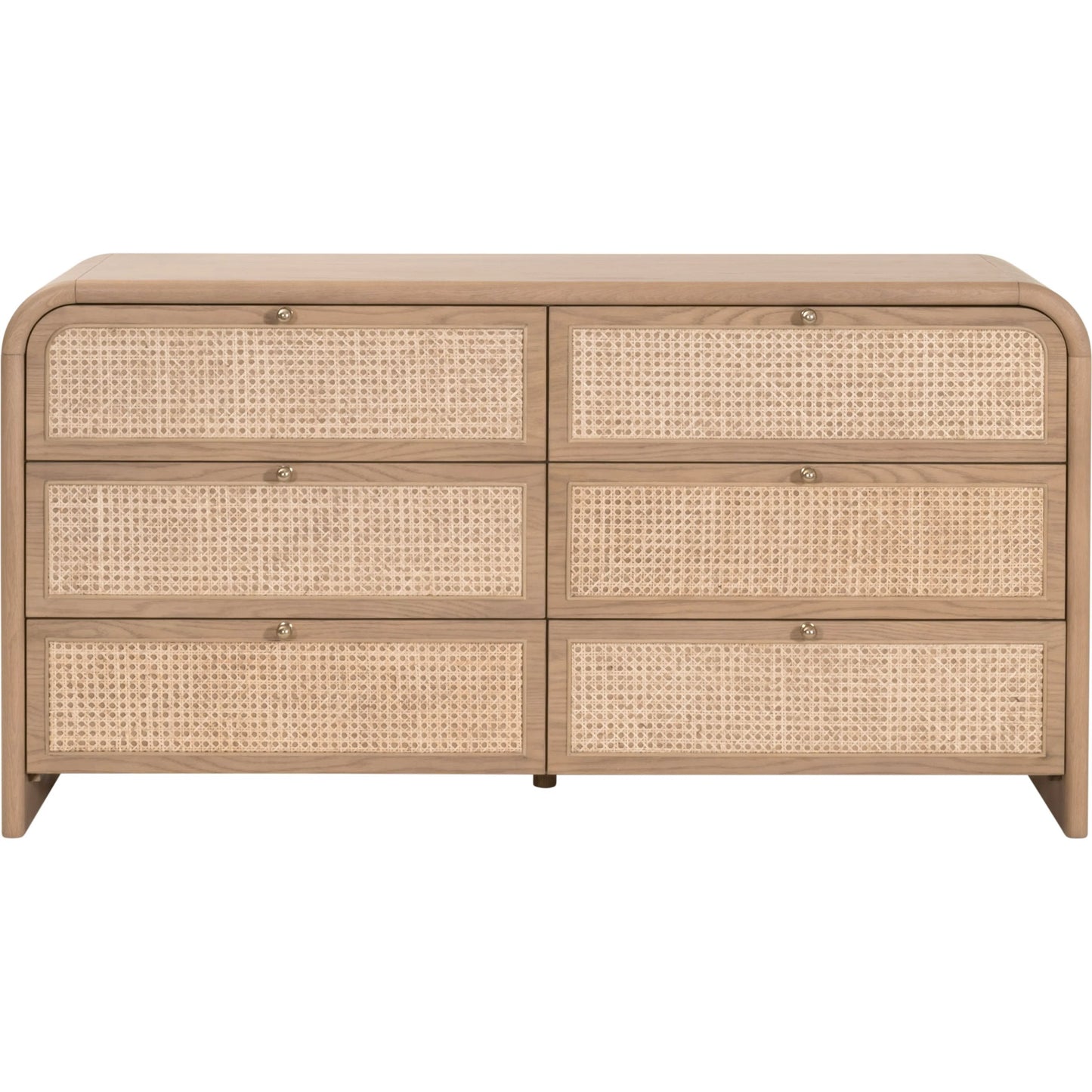 003 SI-2472601 | Additional Silo | Cannes Double Dresser by Essentials For Living in natural oak, cane. Made from solid oak wood, oak veneer, cane, iron, felt in a transitional style.