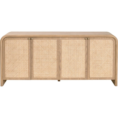 Cannes Media Sideboard by Essentials For Living in natural oak, cane. Made from solid oak wood, oak veneer, cane, iron in a transitional style.
