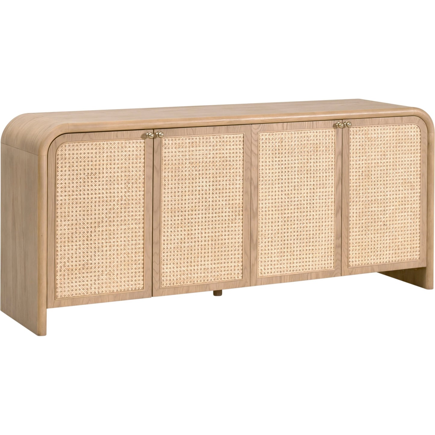 001 SI-2472602 | Primary Silo | Cannes Media Sideboard by Essentials For Living in natural oak, cane. Made from solid oak wood, oak veneer, cane, iron in a transitional style.