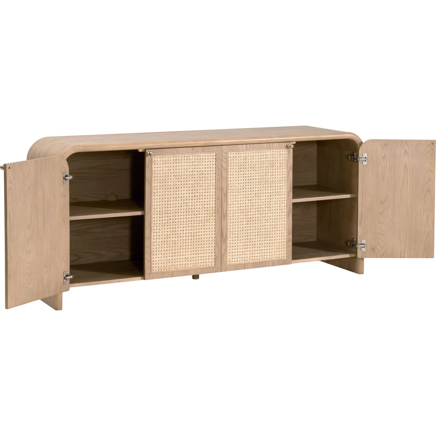 004 SI-2472602 | Additional Silo | Cannes Media Sideboard by Essentials For Living in natural oak, cane. Made from solid oak wood, oak veneer, cane, iron in a transitional style.