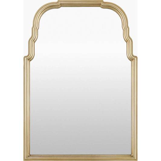Canterbury Mantel Mirror by Livabliss in champagne. Made from manufactured wood in a unique style.