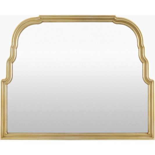 Canterbury Mantel Mirror by Livabliss in champagne. Made from manufactured wood in a unique style.