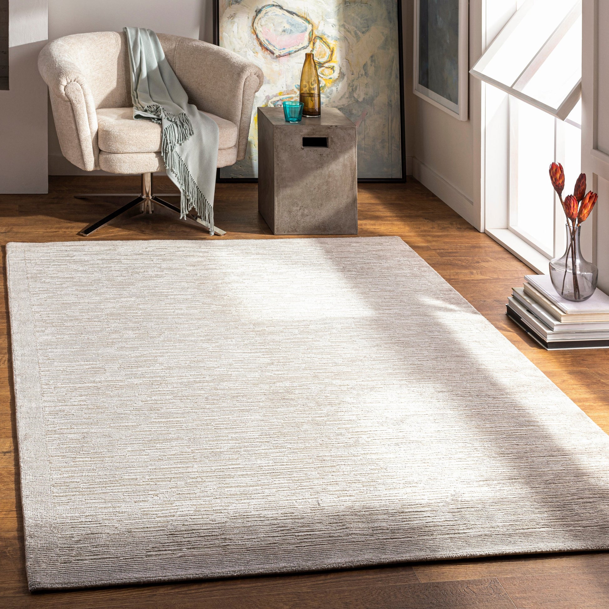 Capri Rug - 25149 by Surya. Made from 50% new zealand wool, 50% silk in a unique style.
