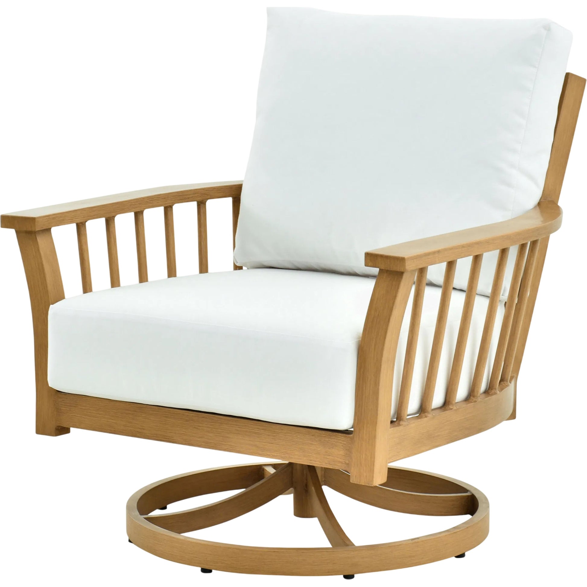 Cape Town Indoor/Outdoor Swivel Chair by Surya in wheat. Made from sunbrella, acrylic, aluminum, quick dry foam in a transitional style.