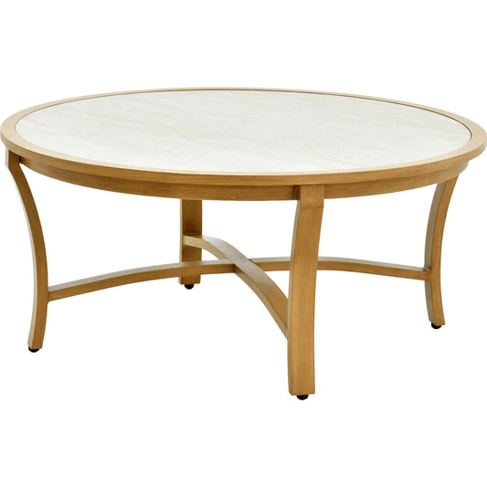 Cape Town Coffee Table by Surya in beige, wheat. Made from stone, aluminum in a transitional style.