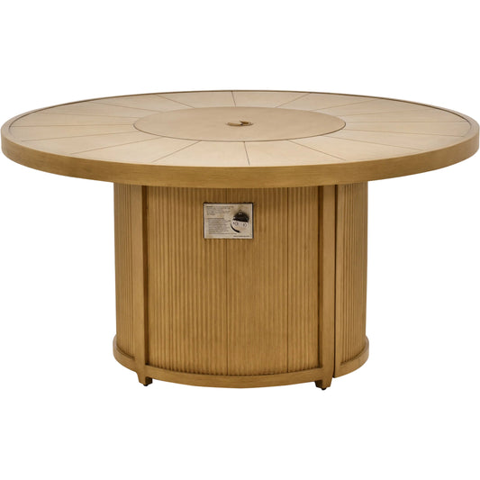 Cape Town Fire Table by Surya in wheat. Made from aluminum in a transitional style.