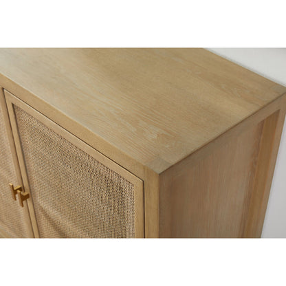 Carina Media Sideboard by Essentials For Living in smoke gray oak, smoke gray cane. Made from solid oak wood, oak veneer, mdf, plywood, cane in a cottage & farmhouse style.