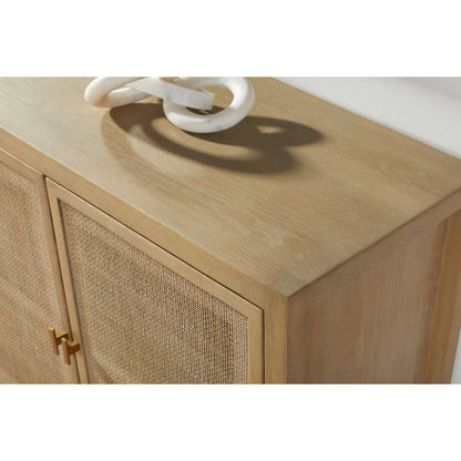 Carina Media Sideboard by Essentials For Living in smoke gray oak, smoke gray cane. Made from solid oak wood, oak veneer, mdf, plywood, cane in a cottage & farmhouse style.