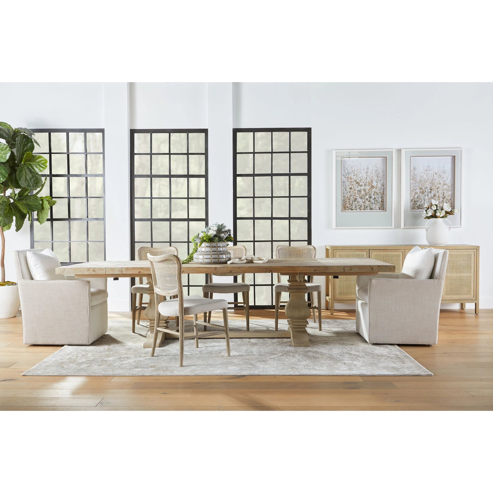 Carina Media Sideboard by Essentials For Living in smoke gray oak, smoke gray cane. Made from solid oak wood, oak veneer, mdf, plywood, cane in a cottage & farmhouse style.