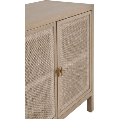 Carina Media Sideboard by Essentials For Living in smoke gray oak, smoke gray cane. Made from solid oak wood, oak veneer, mdf, plywood, cane in a cottage & farmhouse style.