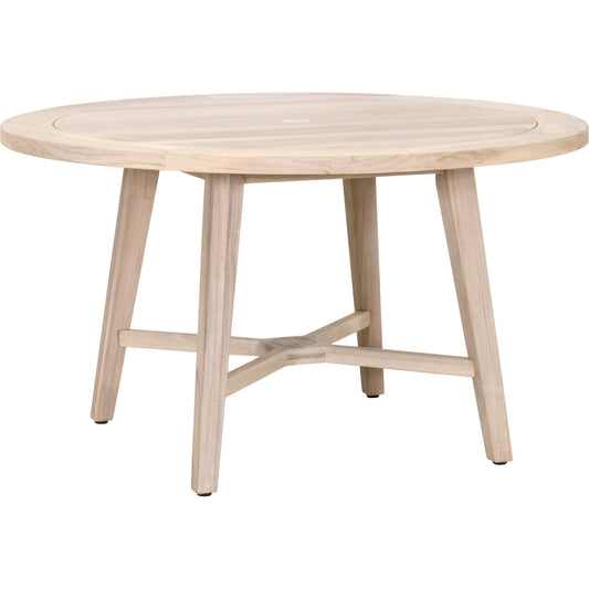 Carmel Dining Table by Essentials For Living in gray teak. Made from solid teak wood in a modern style.