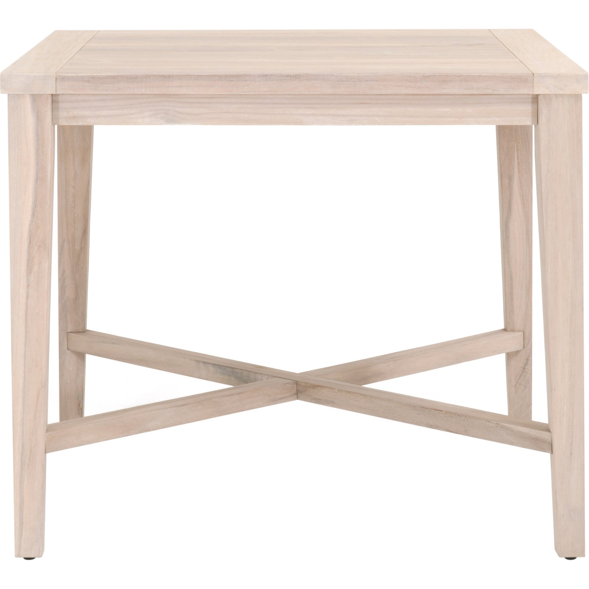 Carmel Square Counter Table by Essentials For Living in gray. Made from solid teak in a coastal style.
